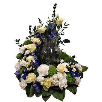 Blue, White & Green Cremation Wreath Cremation Wreath