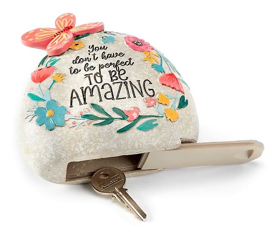 Upright Garden Sentiment Stone Keyhider, 3 Asst.