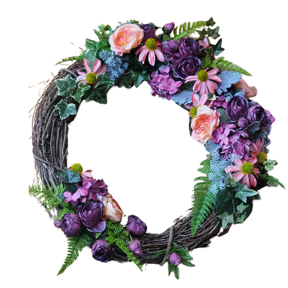 Amethyst Bloom Silk Wreath