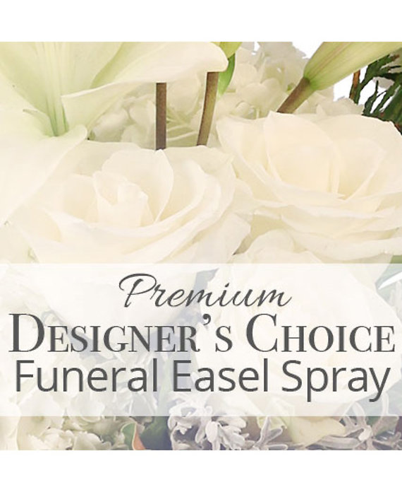 Premium Funeral Easel Spray Premium Designer\'s Choice