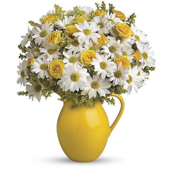 Sunny Day Pitcher of Daisies