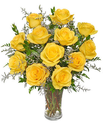Lemon Drop Roses Dozen Bouquet