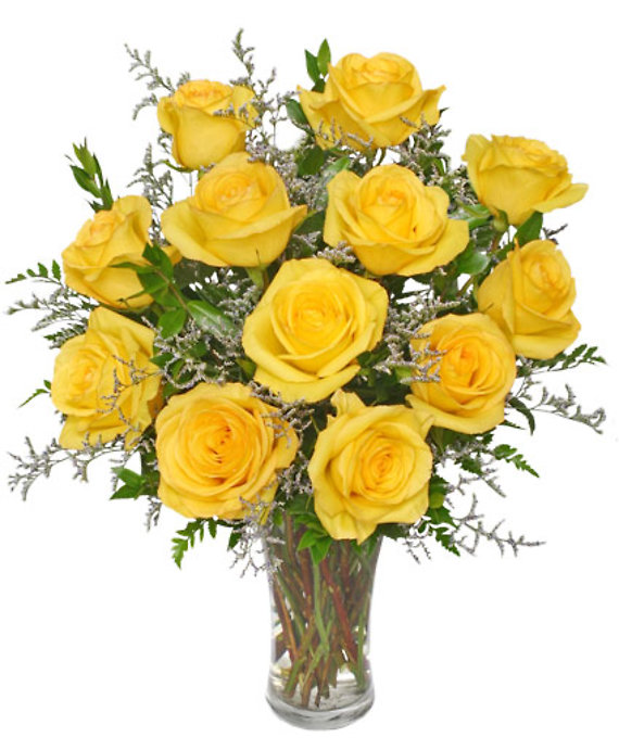 Lemon Drop Roses Dozen Bouquet