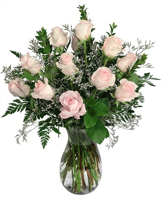 Pink Dozen Rose Arrangement