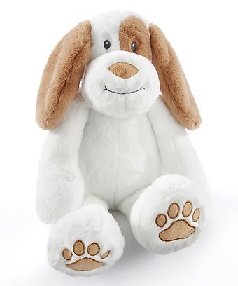 Large Brown & White Plush Puppy Dog