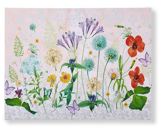 MDF Canvas LED Wall Print with Flowers