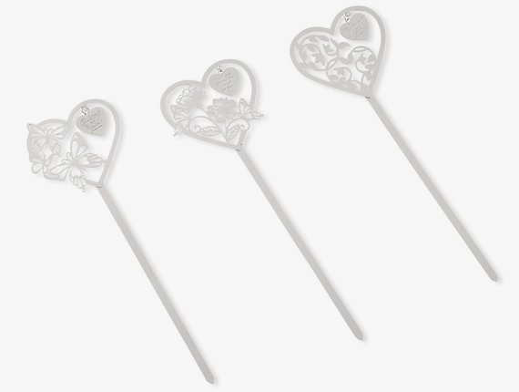Memorial Heart Plant Picks