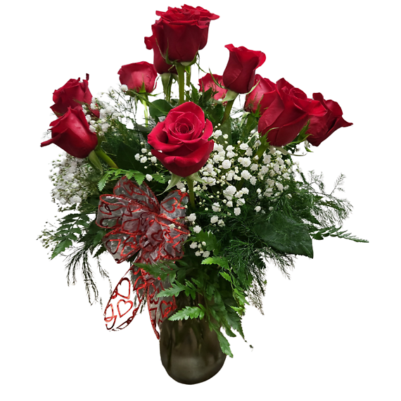 Browns Elegant Dozen Rose Bouquet Rose Arrangement