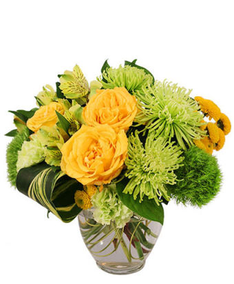 Lush Lemon Roses Flower Arrangement