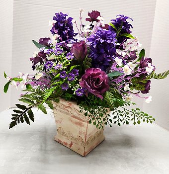 Purple Round Silk Arrangement