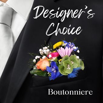 Designers Choice Pocket Square Boutonniere
