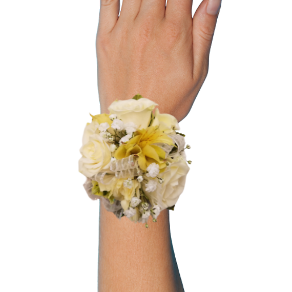White Sunshine Corsage
